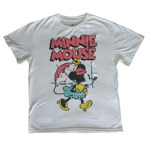 Disney Minnie Mouse, Women's Short Sleeve Pullover, Light Yellow Color, Size L,